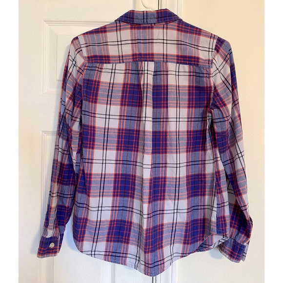 Old Navy Women's 100% Cotton Plaid Button Down Shirt, XS - Picture 2 of 4